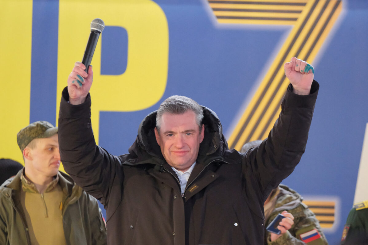 Леонид Слуцкий на&nbsp;своем предвыборном митинге в&nbsp;День защитника Отечества в&nbsp;Москве