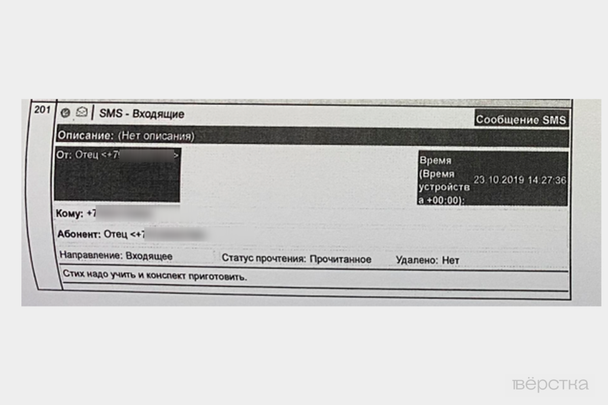 Переписка Лизы Поповой с&nbsp;отцом из&nbsp;материалов уголовного дела